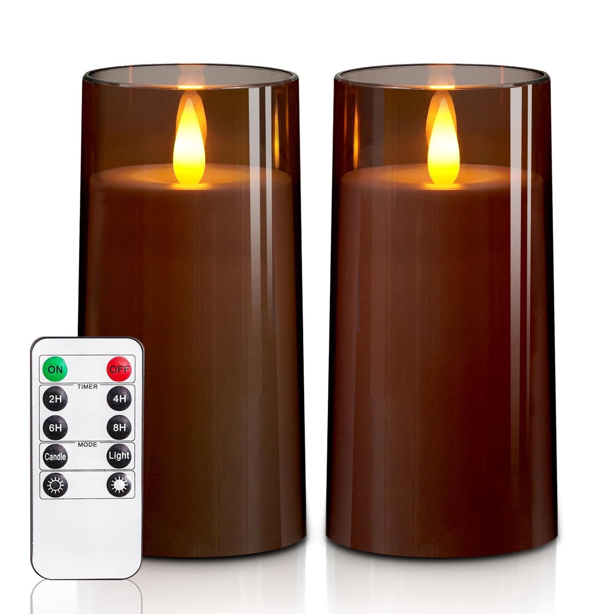 LinkMejor 3"x6" Realistic Flickering Flameless Candles with Remote & Timer