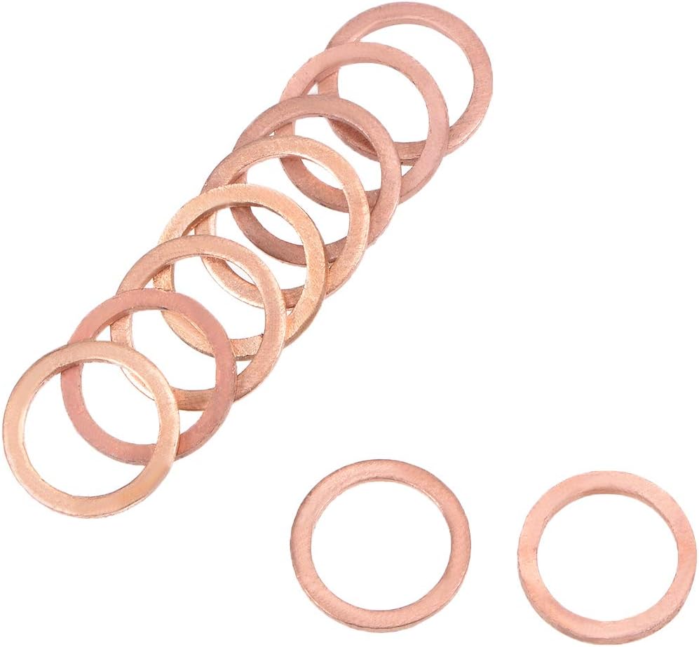 20Pcs 12.3mm x 16mm x 1.5mm Copper Flat Washer for Screw Bolt
