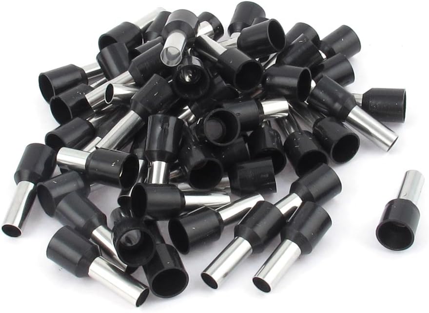 50 x Insulated Ferrule Terminal Wire Connector Black E10-12 8AWG 10mm2