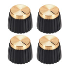 4pcs Modern Black & Gold Cap Potentiometer Knobs for Amplifier