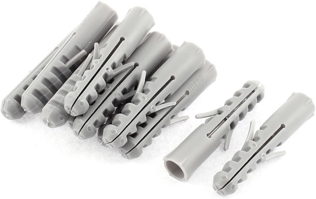12Pcs 10mm x 49mm Lag Expand Tube Wall Screws Plastic Expansion Nails Connector Bolt