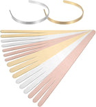 18Pcs Bracelet Blanks, (1/4"x 6", 3/8"x 6") Bangle Blanks Cuff Bracelet Blanks Aluminum/Copper for DIY Bracelet Jewelry Making (Silver/Rose Gold/Gold)