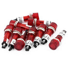 10 Pcs AC/DC 24V 2 Terminals Red Light Signal Threaded Indicator Lamp
