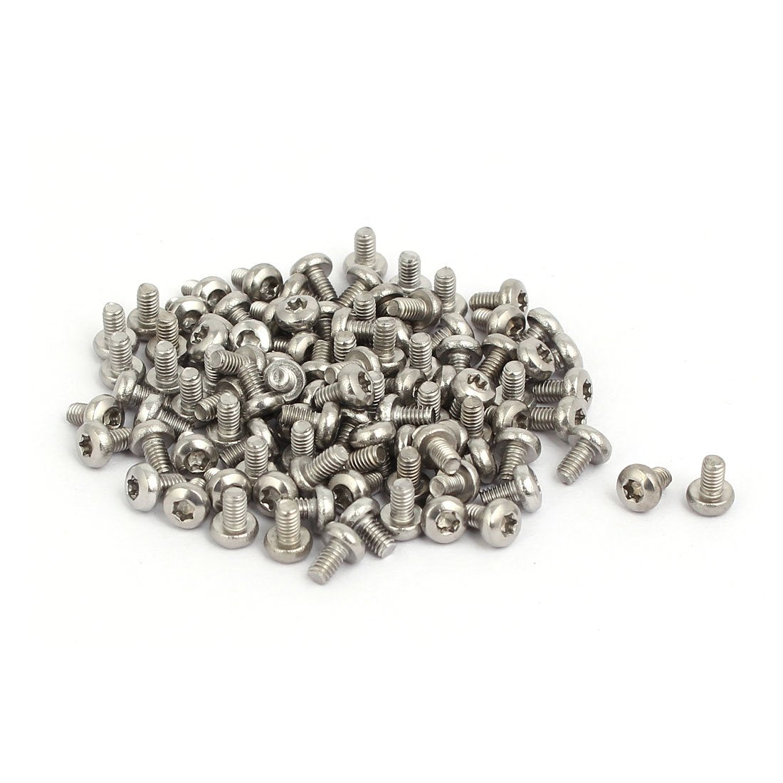 M2.5 x 4mm 304 Stainless Steel Button Head Torx Socket Screws Fastener 100pcs
