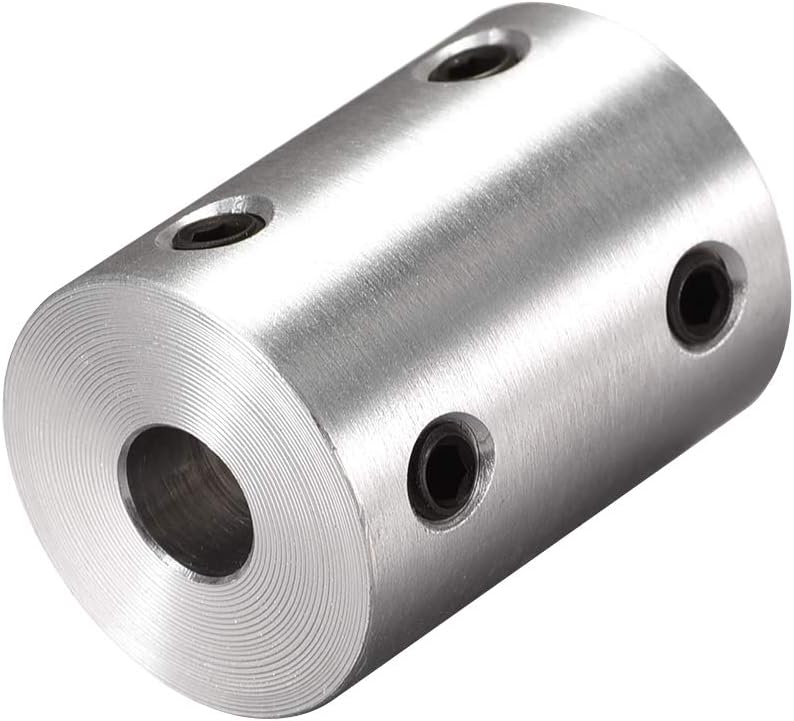 6mm to 8mm Bore Rigid Coupling 25mm Length 20mm Diameter Aluminum Alloy Shaft Coupler Connector Silver 2pcs