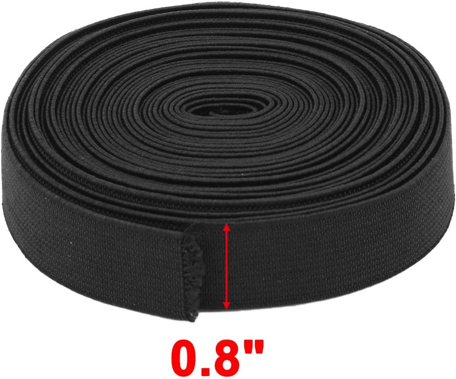 LinkMejor Polyester Tailoring DIY Dress Jeans Sewing Knitting Elastic Band Rope 6 Yards Black