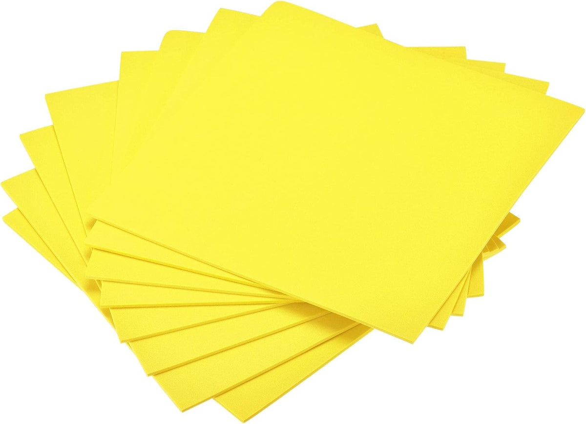 LinkMejor Yellow EVA Foam Sheets 10 x 10 Inch 3mm Thickness for Crafts DIY Projects, 8 Pcs