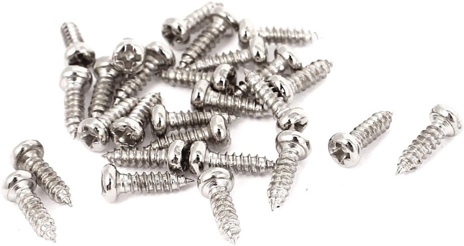 0.8mm Pitch M2x7mm Phillips Pan Head Self Tapping Screws Bolts 30 Pcs