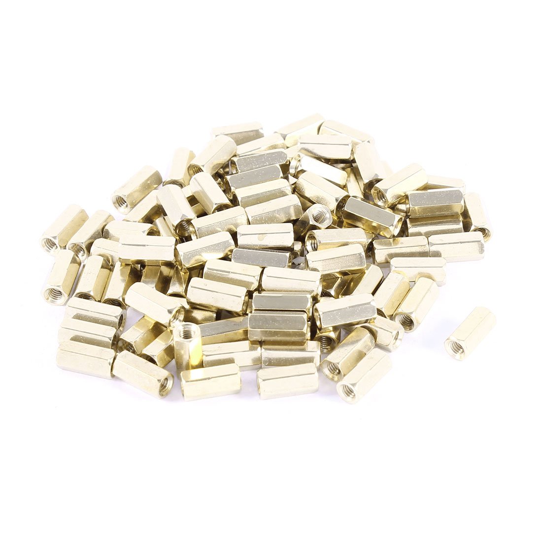 100 Pcs Hex Hexagon Female Nut Brass Standoff Spacer M3x10 M3 10mm