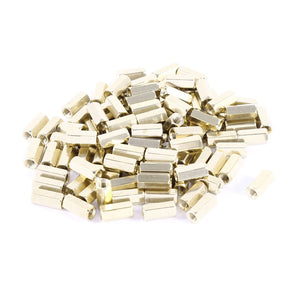 100 Pcs Hex Hexagon Female Nut Brass Standoff Spacer M3x10 M3 10mm