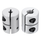 2pcs Shaft Coupling 5mm to 8mm Aluminium Single Split Clamping Coupling, Rigid Stepper Motor Wheel Coupler Joint Connector for DIY Model, 3D Printers