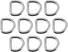 LinkMejor 10pcs Metal D Ring 0.8"(20mm) D-Rings Buckle for Hardware Bags Belts Craft DIY Accessories Silver Tone