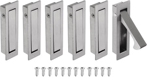 6PCS Maniglie Porta a Tasca, Cerniera di Lato in Acciaio Inox 304, Accessori per Porta a Tasca per Mobiletto, Casa, Ufficio, Alberghi, Grigio