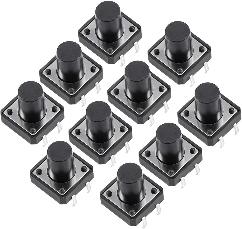 12x12x12mm 4 Pin Panel Mini/Micro/Small PCB Momentary Tactile Tact Push Button Switch DIP 10PCS
