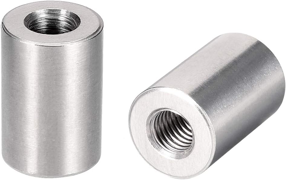 Round Connector Nuts, M10x30mm Height Sleeve Rod bar Stud Nut Stainless Steel 304, Pack of 5