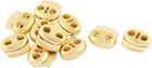 LinkMejor Dual Holes Cord Lock Stopper Toggles Spring Fastener 10 Pcs Gold Tone