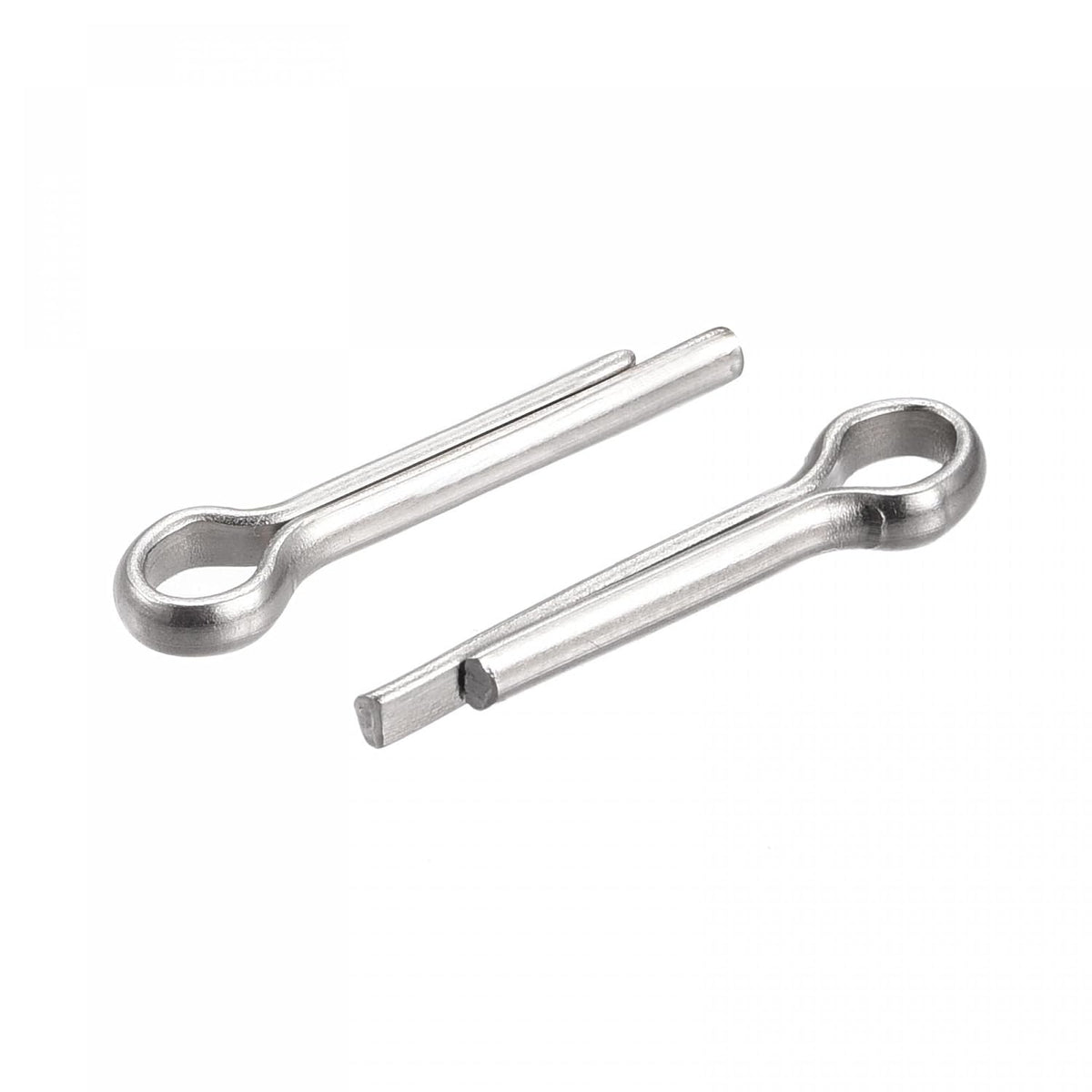 Split Cotter Pin, 2.5mm x 10mm Stainless Steel Clip Fastener Fitting for Automotive, Mechanics, Silver Tone, 90Pcs