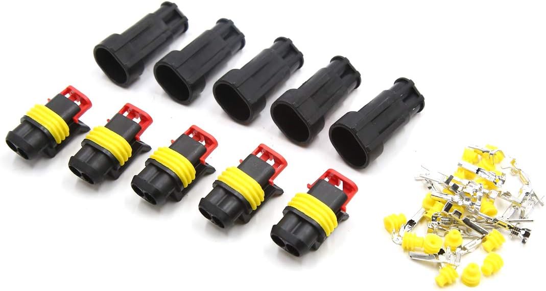 HID 2 Voies Connecteur Auto Connecteur Fil Étanche à l'Eau 5 Sets