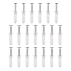 6mmx25mm Plastic Expansion Tube for Drywall with Screws, Translucent 20pcs