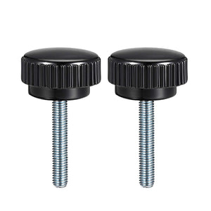 M8 x 40mm Metric Male Thread Knurled Clamping Knobs Grip Thumb Screw on Type Plastic Threaded Hand Bolt Knobs Black 2 Pcs