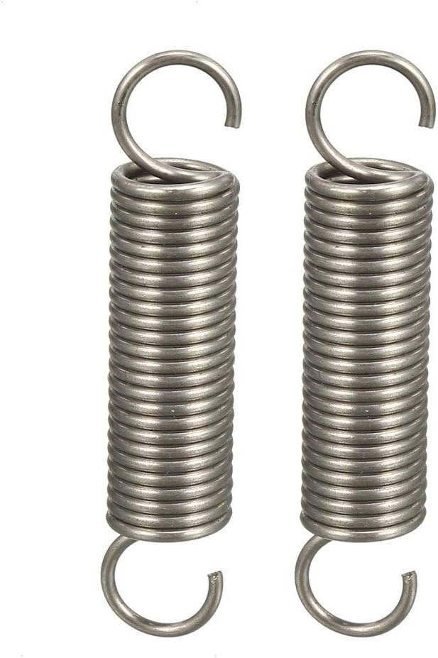 Extended Tension Spring Wire Diameter 0.047", OD 0.39", Free Length 1.97" Stainless Steel Small Dual Hook Tension Spring for Machinery Construction Industrial 2pcs
