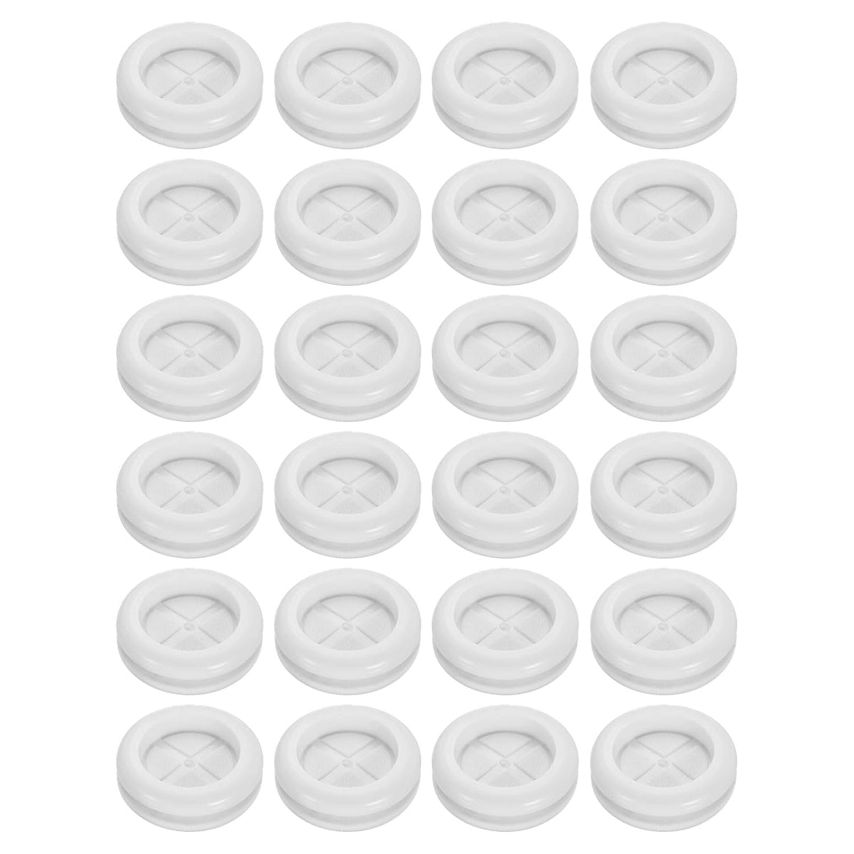 24Pcs Rubber Grommets 7/8" (22mm) Drill Hole, 11/16" (18mm) ID Double Sided Hole Plugs Ring Gasket for Firewall Cable Wire Protecting, White