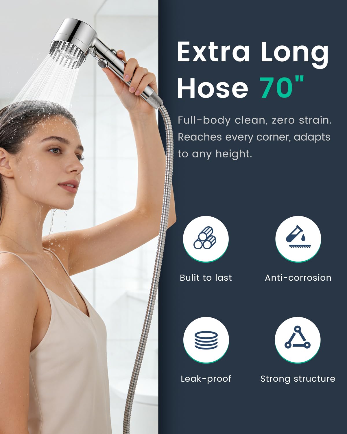 LinkMejor Douche Filtrée avec Tête de Douche Portable 4PCS Filtres DoucheHead