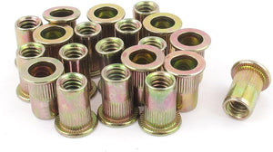 20Pcs M6 Steel Rivet Nut Flat Head Insert Nutsert