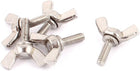 M4x12mm Thread 304 Stainless Steel Butterfly Head Wing Screw Bolt 5pcs