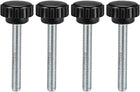M6 x 44mm Metric Male Thread Knurled Clamping Knobs Grip Thumb Screw on Type Plastic Threaded Hand Bolt Knobs Black 4 Pcs