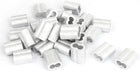 8mm 5/16-inch Double Hole Aluminum Swage Sleeve Wire Rope Clamp Clip 30pcs
