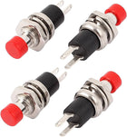 4pcs AC 125V 3A/AC 250V 6A SPST Momentary OFF-ON Push Button Switch 10mm Red