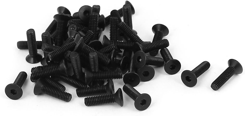 M2.5x10mm 10.9 Carbon Steel Countersunk Head Hex Socket Screw 50pcs