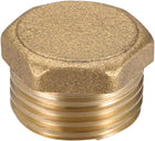 Brass Pipe Fitting, Cored Hex Head Plug G1/2 Male Thread Connector Coupling Adapter