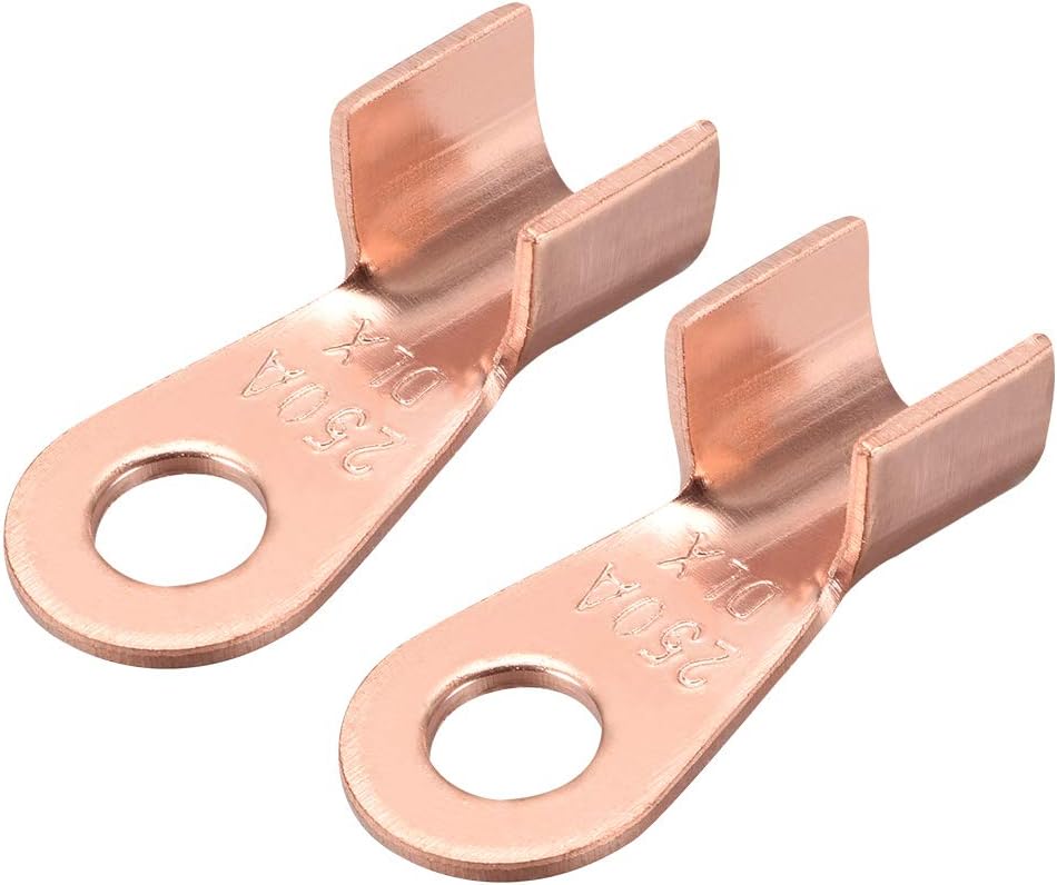 OT-250A Open-End Copper Crimp Terminal Lugs AWG 6-1 Battery Cable Connector 2pcs