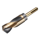 1-3/16" Drill Bit 1/2" Reduced Shank 3-Flat M35 5% Cobalt High-Speed Steel Twist Black and Gold Finish 135° Bits for Hard Metal Stainless Steel,1pcs