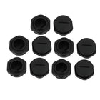 10pcs PG13.5 Nylon Male Threaded Cable Gland Cap Round Screw-in Cover Black