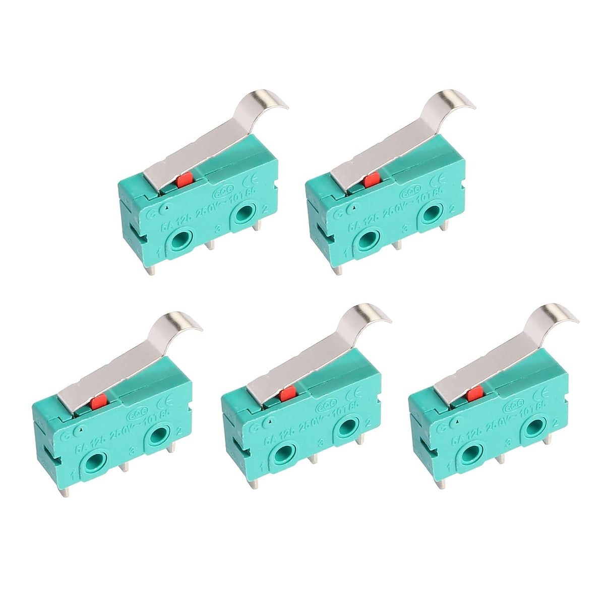 a14061700ux0924 AC 125V 5A Hinge Lever Micro Limit Switch KW4-3Z-3 for Mill CNC (Pack of 5)