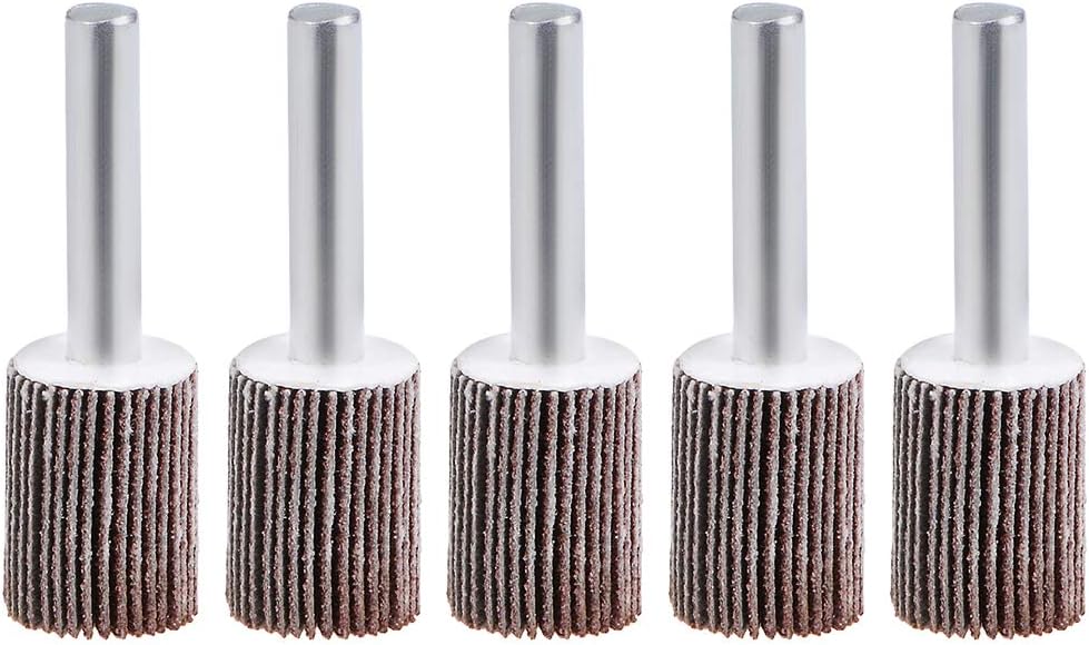 0.63-inch Flap Wheel 80 Grits 1/4-inch Shank Sanding Disc Abrasive Wheel 5 Pcs