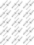30 Pcs 6mm x 25mm Aluminum/Steel Open End Blind Rivets