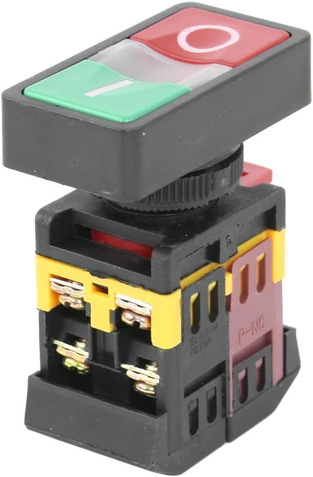 AC 600V 10A Indicator Light I/O START STOP Momentary Push Button Switch