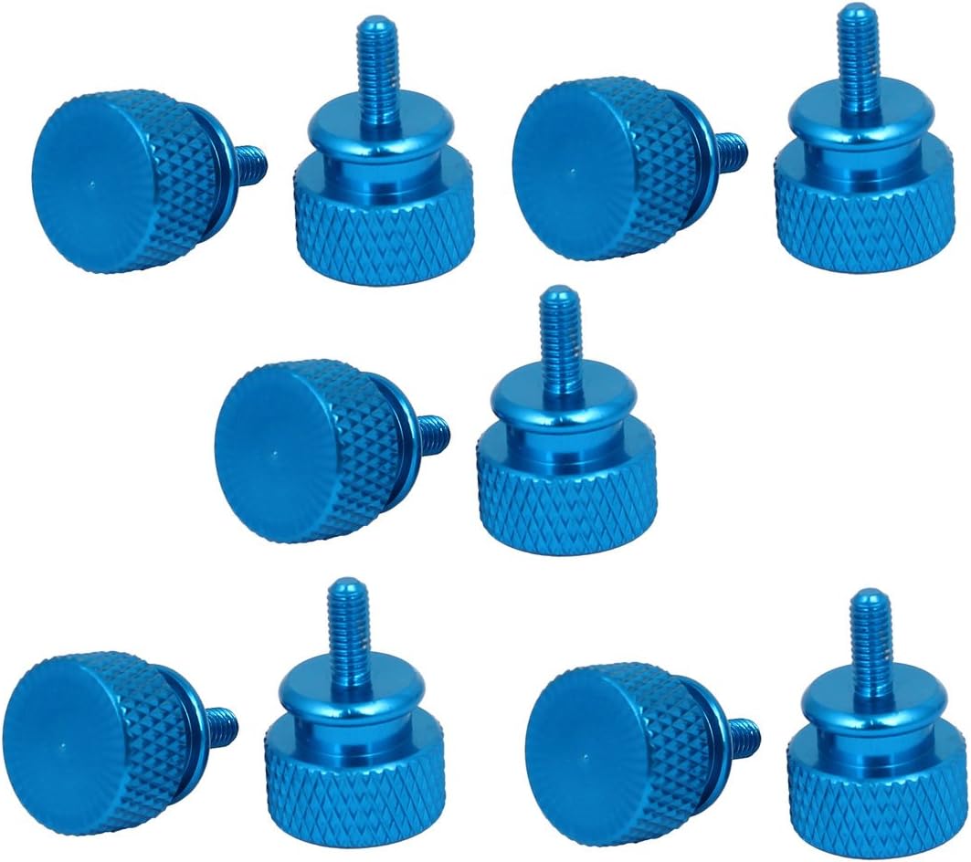 Computer PC Case M3x7mm Aluminum Alloy Knurled Thumb Screws Sky Blue 10pcs