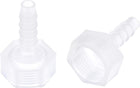 Polypropylene Hose Barb Fitting Coupler, 6mm Barb x G3/8 Female Thread Pipe Adapter, Translucent 2Pcs