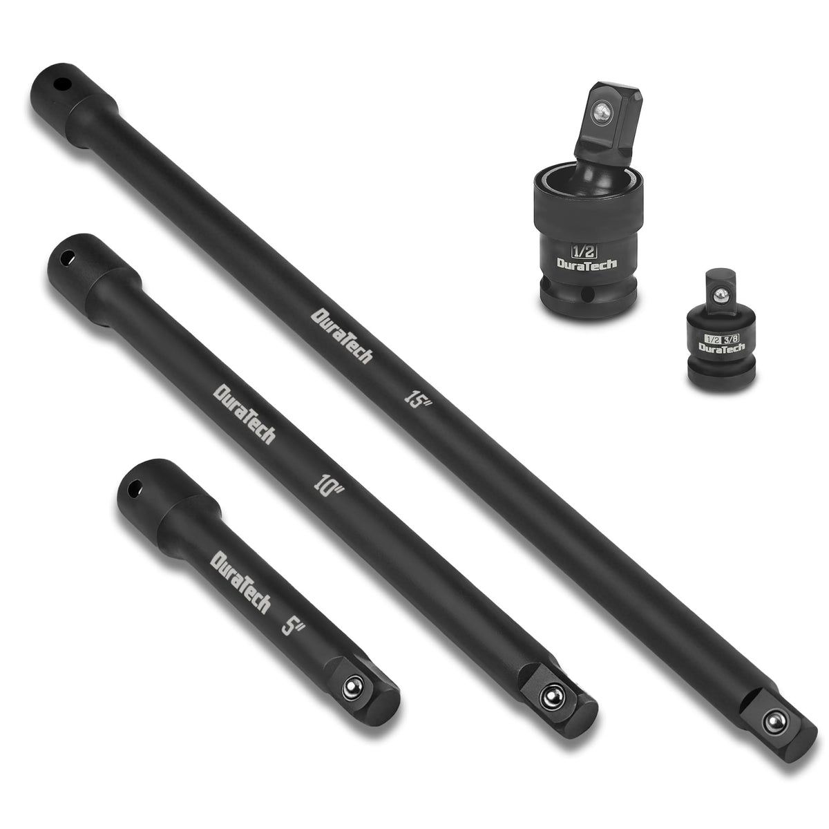 LinkMejor 1/2" Impact Socket Extension Set, (5", 10" og 15")