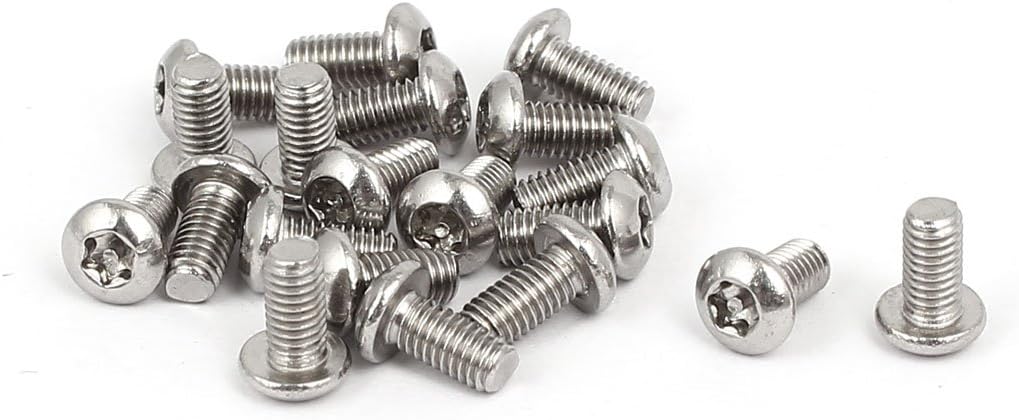 M3x6mm 304 Stainless Steel Button Head Torx Security Machine Screws 20pcs