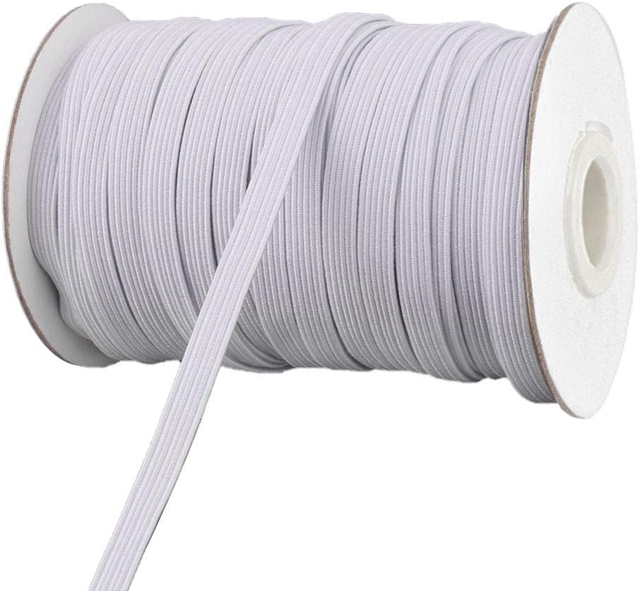 LinkMejor Polyester Sewing Tool Stretchy Elastic Band Spool Rope 29.5 Yards x 0.2 Inch White