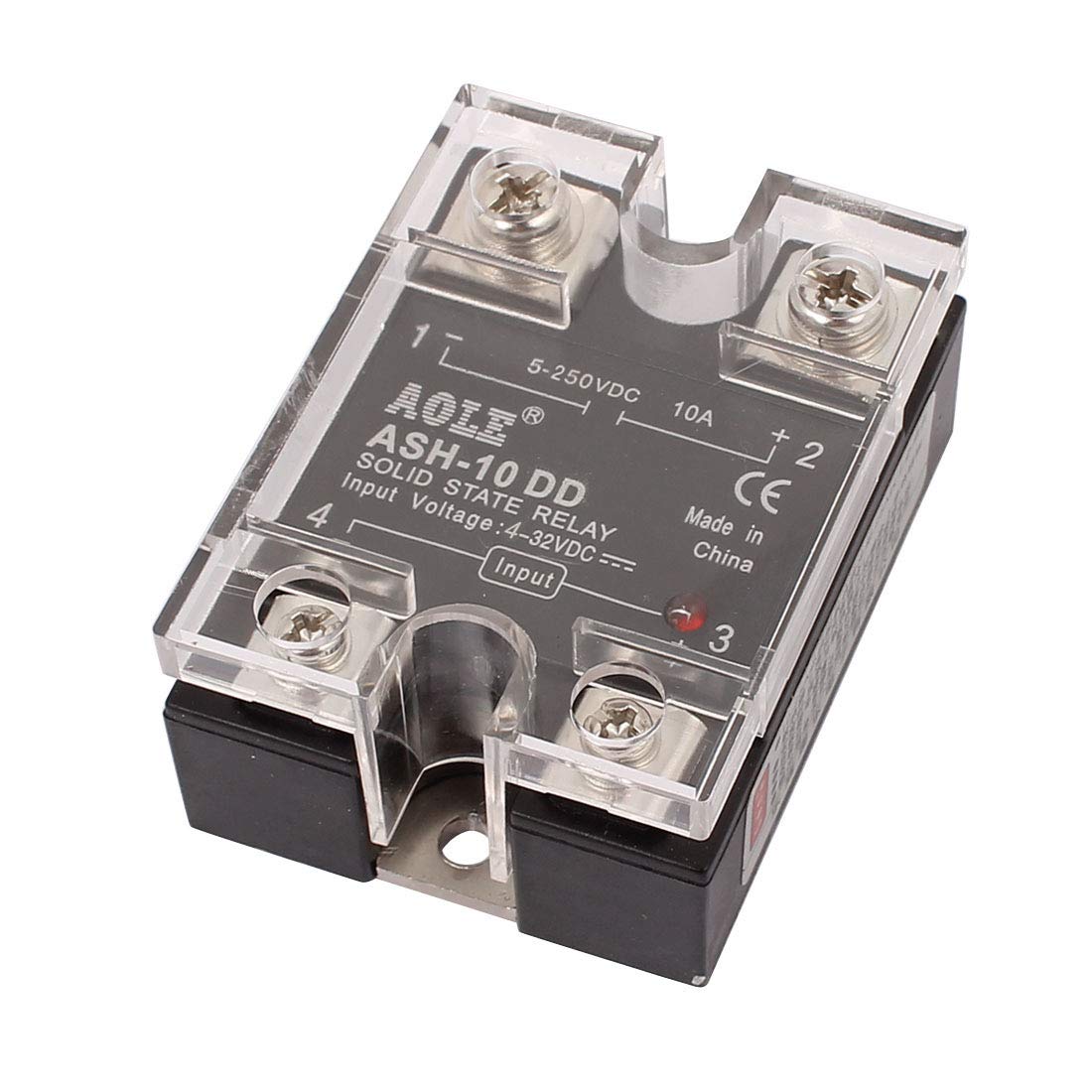 ASH-10DD 4-32VDC to 5-250VDC 10A Single Phase Solid State Relay DC-DC Relay