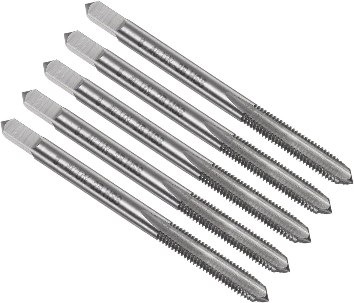 5pcs Machine Thread Taps 8-40 UN 2B High Speed Steel 6542 Straight Flute Screw Thread Milling Taps Threading Tapping Repair Tools
