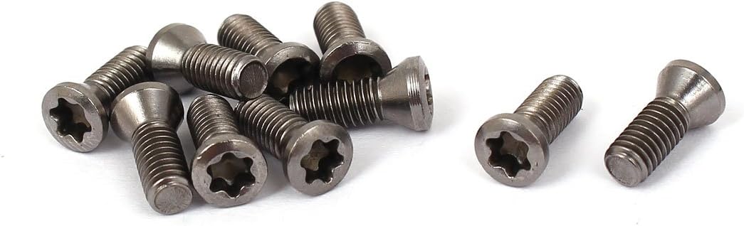 M3.5x10mm Metal Countersunk Head Torx Machine Screw Silver Tone 10 Pcs