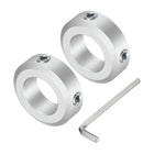 Set Screw Shaft Collar for 18mm Shaft, 2pcs Clamping Collars 32mm OD, 10mm Thickness, Aluminum Alloy Clamp-On Collar with M6 Set Screws and a Wrench